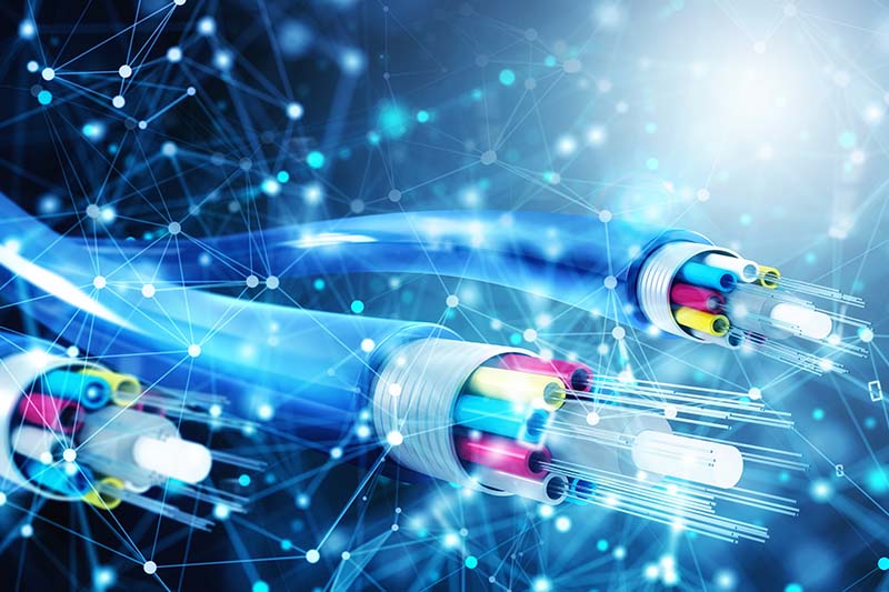 the inside of a fiber internet line
