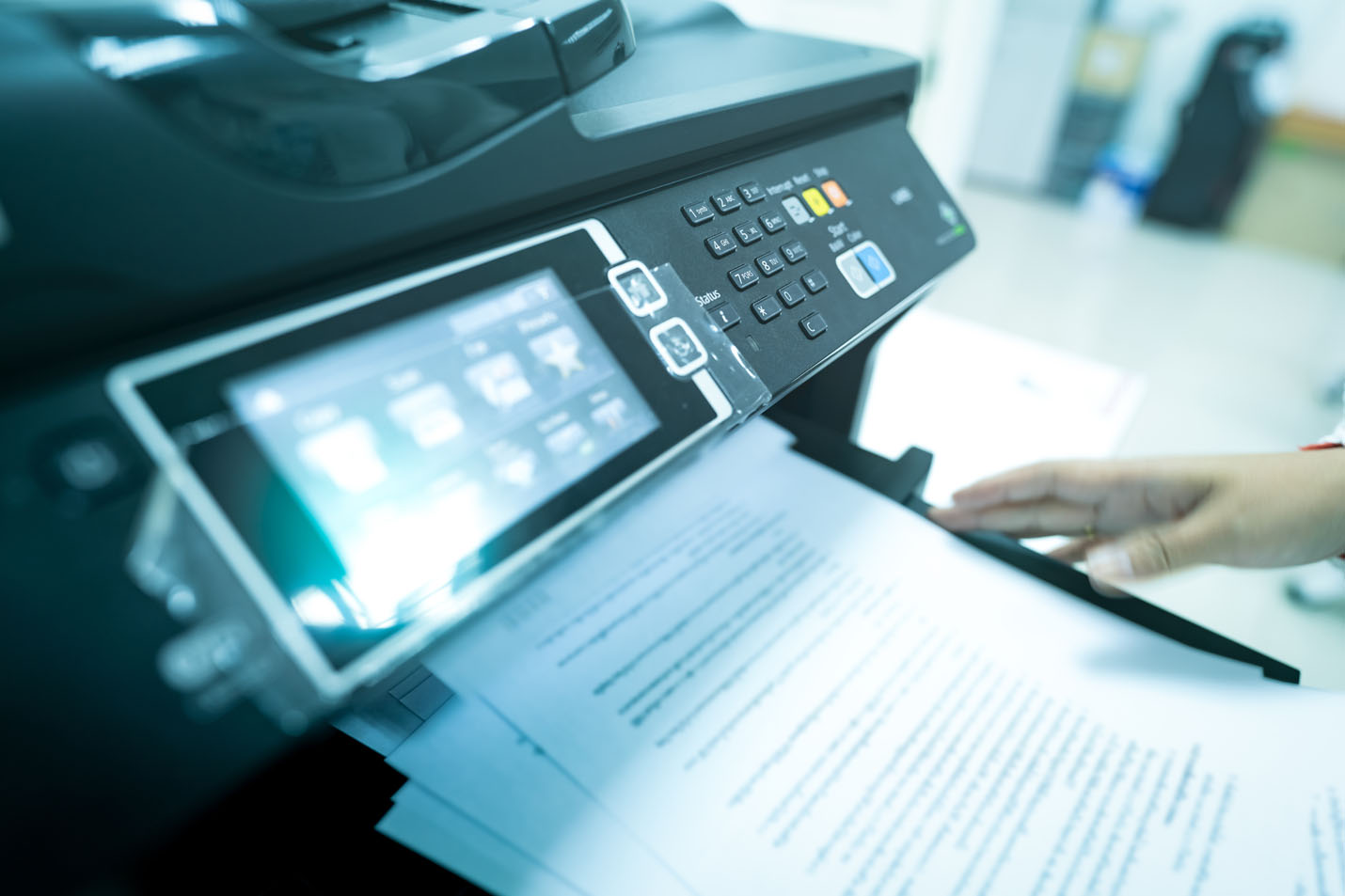 A fax all in one machine working